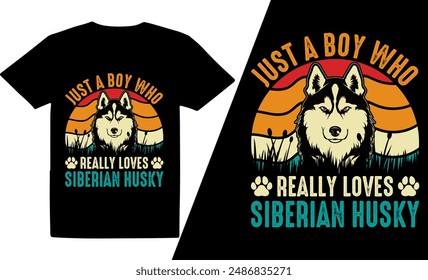 Just A Boy Who Really Loves Dog  Breeds t shirt design