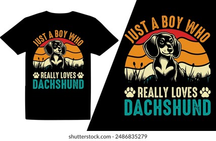 Just A Boy Who Really Loves Dog  Breeds t shirt design