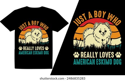 Just A Boy Who Really Loves Dog  Breeds t shirt design