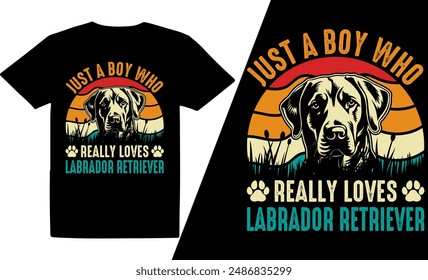 Just A Boy Who Really Loves Dog  Breeds t shirt design