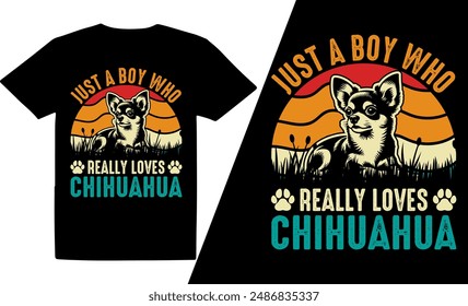 Just A Boy Who Really Loves Dog  Breeds t shirt design