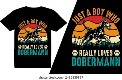 Just A Boy Who Really Loves Dog  Breeds t shirt design