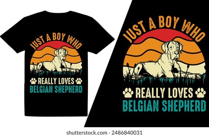 Just A Boy Who Really Loves Dog  Breeds t shirt design