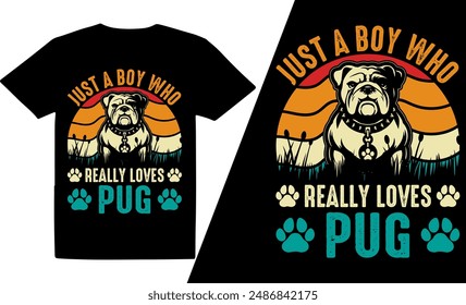 Just A Boy Who Really Loves Dog  Breeds t shirt design