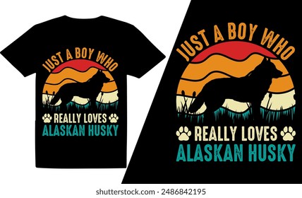 Just A Boy Who Really Loves Dog  Breeds t shirt design