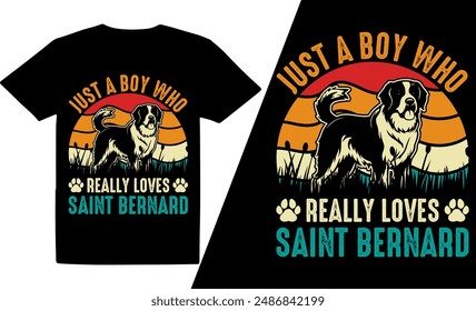 Just A Boy Who Really Loves Dog  Breeds t shirt design