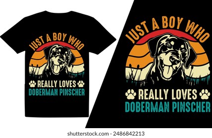 Just A Boy Who Really Loves Dog  Breeds t shirt design