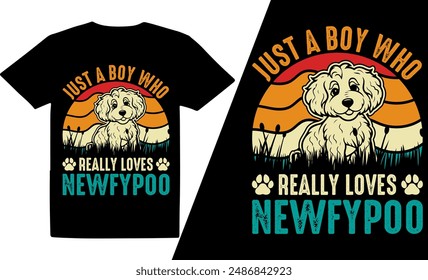 Just A Boy Who Really Loves Dog  Breeds t shirt design