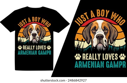 Just A Boy Who Really Loves Dog  Breeds t shirt design