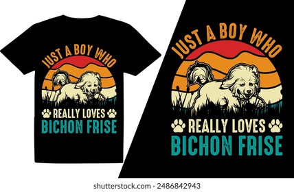 Just A Boy Who Really Loves Dog  Breeds t shirt design