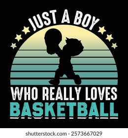 Just a boy who really loves basketball vector illustration