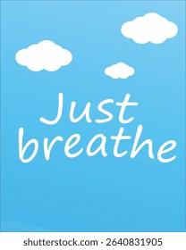 Just breathe card with clouds icon
