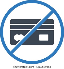 Sólo se acepta el dinero en efectivo aquí Diseño de iconos vectoriales de confección, diseño de iconos vectores de dinero plástico no permitido, símbolo de venta de viernes negro y ciberlunes sobre fondo blanco