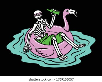 just chilling skull vector illustration