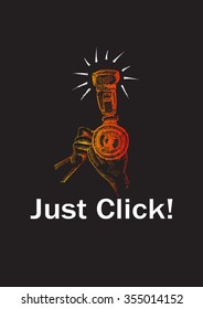 Just Click!. Illustration of T-Shirt Design