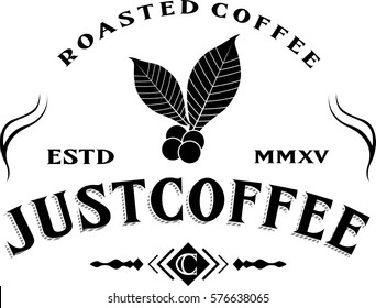 Sólo café. Café tostado. Ilustración de logotipo de Vector