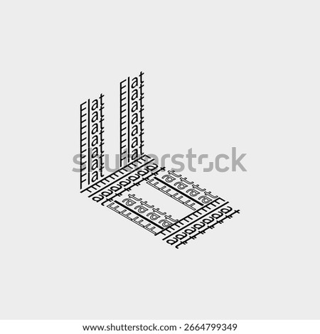 just a collection of flat words arranged from an isometric perspective