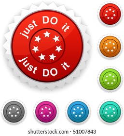 Just do it  award button. Vector.