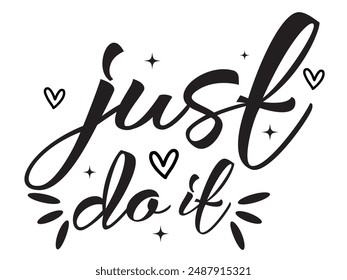 Just do it later. Hand drawn typography poster. T shirt hand lettered calligraphic design. Black modern lettering isolated on white background.