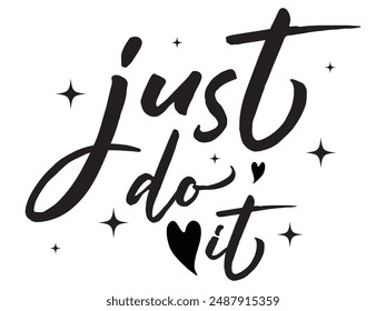 Just do it later. Hand drawn typography poster. T shirt hand lettered calligraphic design. Black modern lettering isolated on white background.