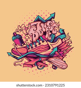 Just Do It Shoes Illustration for merchandise, apparel or other