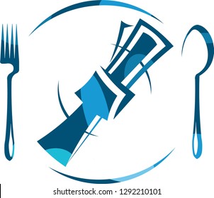 Just Eat logo, vector, illustration nice clean logo for restaurants. dinner plate vector with fork and spoon on the side