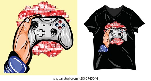 Just enjoy the game Gaming T-shirt Design. vector illustration