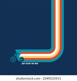  Just Enjoy The Ride, Vintage T shirt design print ready template vector art.