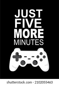 Just five more minutes gaming with game console illustration