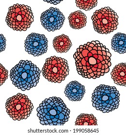 Just flowers. Seamless vector pattern.