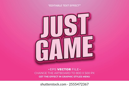 Just Game 3d text effect editable effect