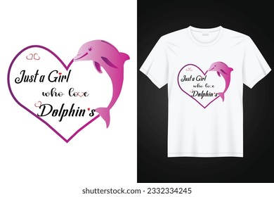 Solo una chica que ama el diseño de camisetas vectoriales de los delfines