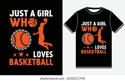 Just a Girl Who Loves Basketball t shirt design 