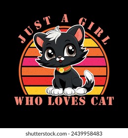 Just a girl who love's cat,illustrations with patches for t-shirts and other uses.