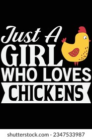 
Just A Girl Who Loves Chickens Art eps cut file for cutting machine