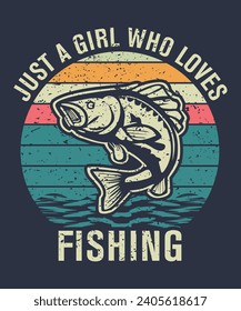 Just Girl Who Loves Fishing Fishing T Shirt Design