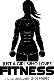 Just A Girl Who Loves Fitness Gym Woman Vector T Shirt Design