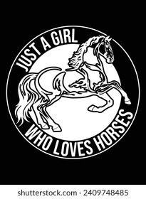 Just a girl who loves horses - EPS file for cutting machine. You can edit and print this vector art with EPS editor.