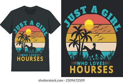 just A girl who loves hourse vector t shirt design