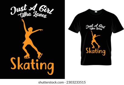 Just A Girl Who Loves Skating Gift For Skater Girls T-Shirt