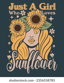 Just A Girl Who Loves Sunflower T-Shirt Design svg