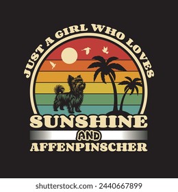 Just a Girl Who Loves Sunshine and affenpinscher dog t shirt