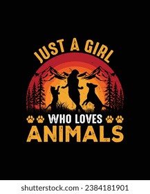 Just a girls who loves animals pet t shirt