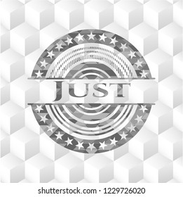 Just grey badge with geometric cube white background