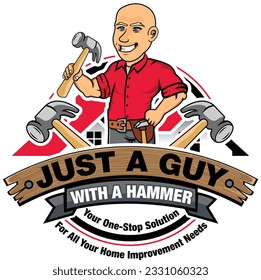 Nur ein Mann mit einem Hammer-Werkzeug Reparatur Mann-Werkzeug Guy