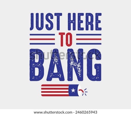 Just Here To Bang, The 4th of July National Holiday, Vector Illustration