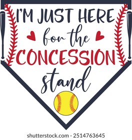 I'm Just Here For The Concession Stand, Softball Silhouette, Baseball Clip Art