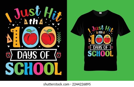  acabo de llegar a los 100 días de la escuela T Shirt Design. Diseño de la camiseta de la escuela 
100 días de escuela, vector gráfico, camisetas para niños, vector gráfico.