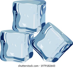 Just ice on a white background