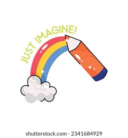 Just imagine doodle vector filled outline Sticker. EPS 10 file